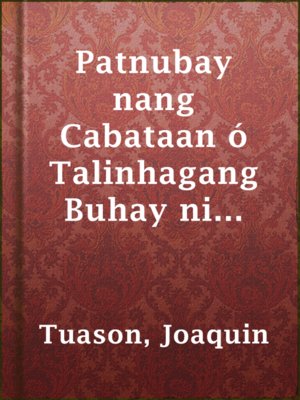 cover image of Patnubay nang Cabataan ó Talinhagang Buhay ni Eliseo at ni Hortensio